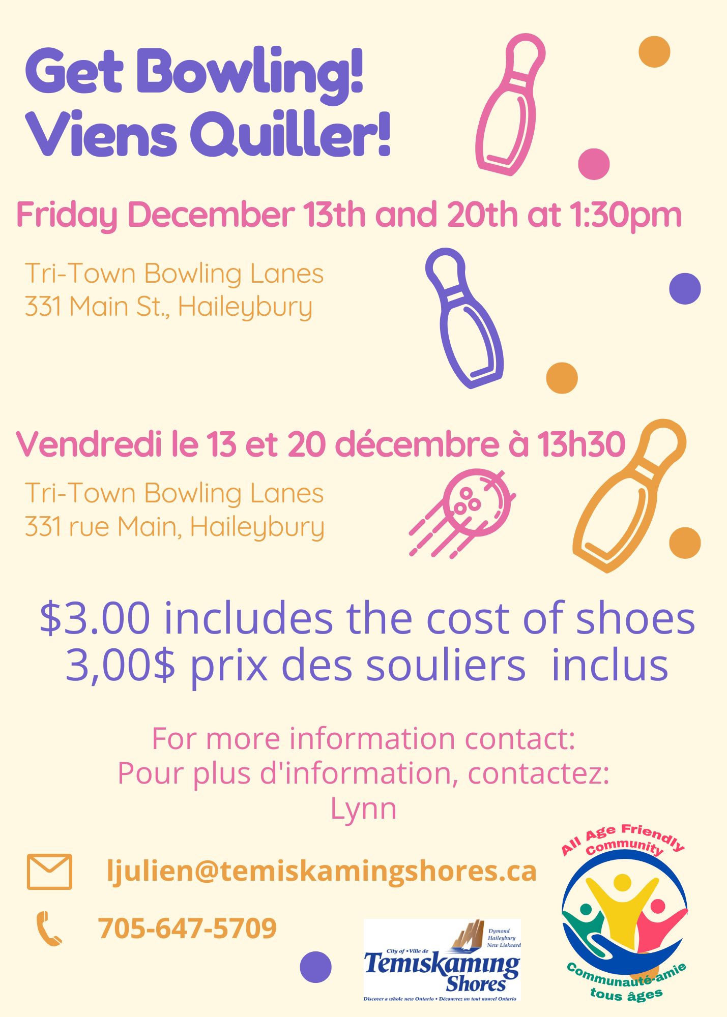 All Age Friendly Bowling Schedule December