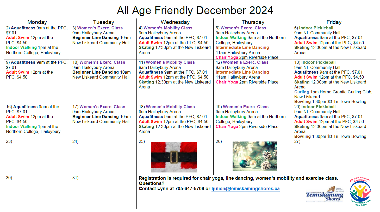 All Age Friendly December Calendar