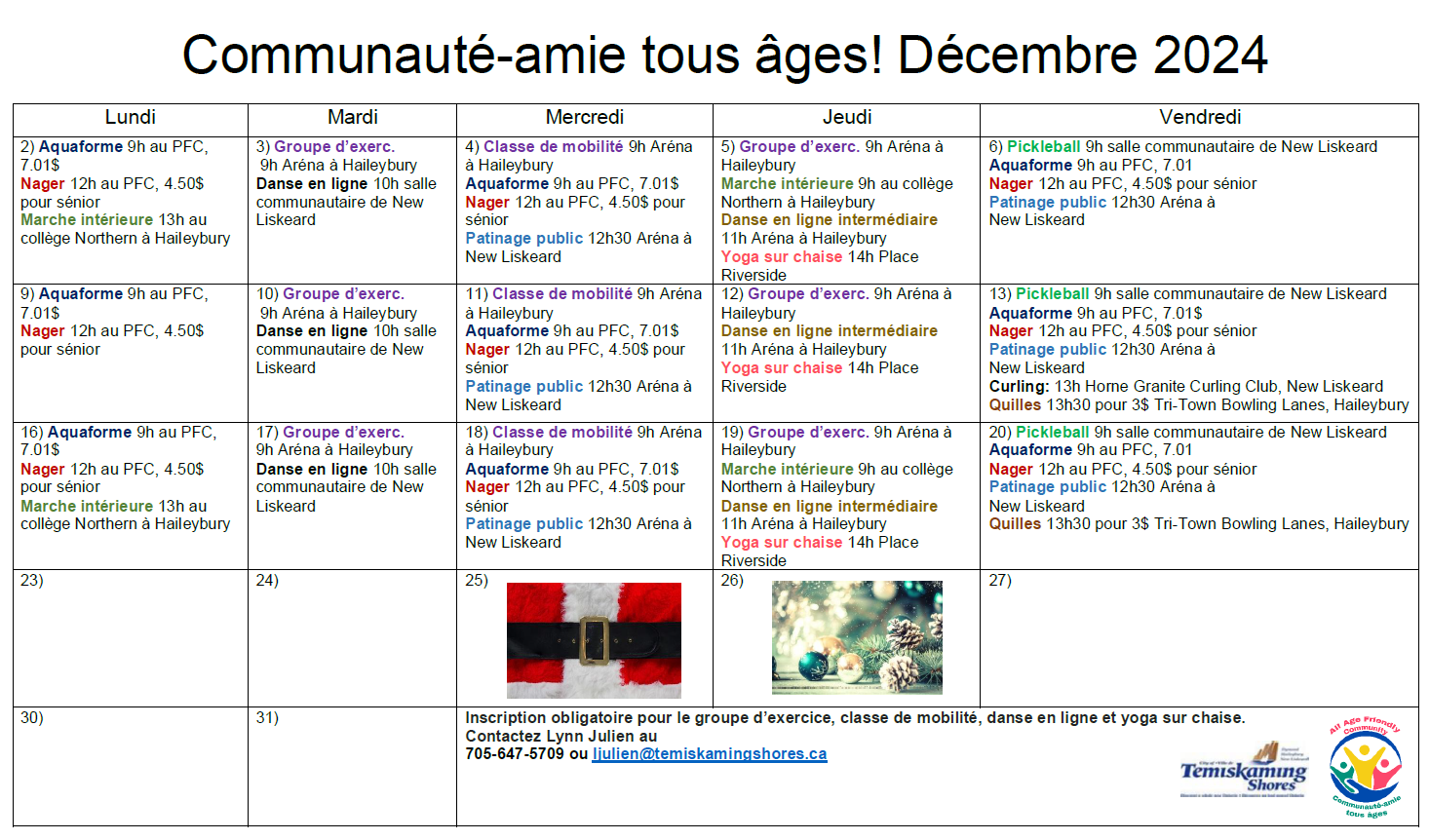 All Age Friendly French December Calendar