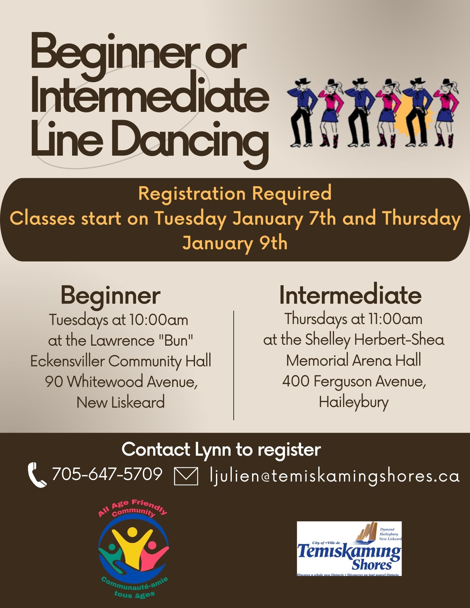 Line Dancing January Schedule